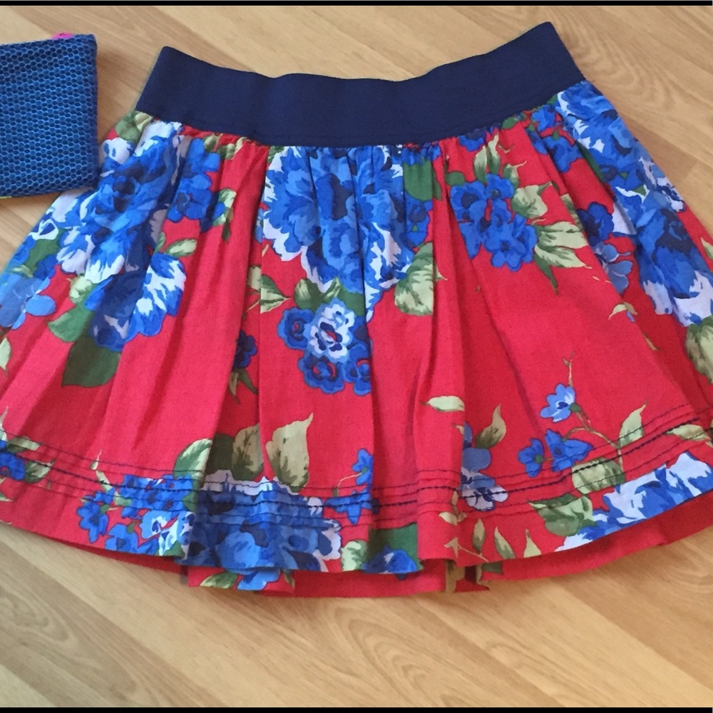 Abercrombie Floral Mini Skater Skirt Dbl layer